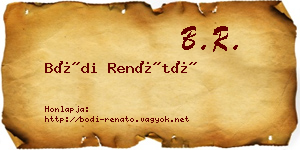 Bódi Renátó névjegykártya